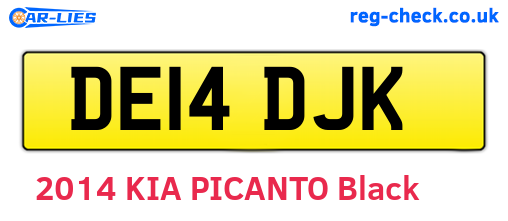 DE14DJK are the vehicle registration plates.