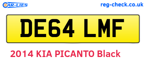 DE64LMF are the vehicle registration plates.