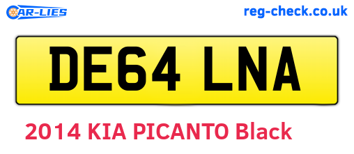 DE64LNA are the vehicle registration plates.