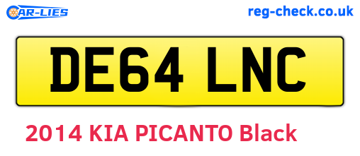 DE64LNC are the vehicle registration plates.
