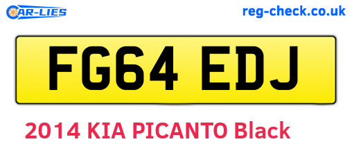 FG64EDJ are the vehicle registration plates.