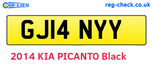 GJ14NYY are the vehicle registration plates.