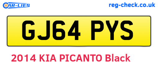 GJ64PYS are the vehicle registration plates.
