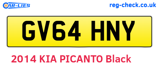 GV64HNY are the vehicle registration plates.