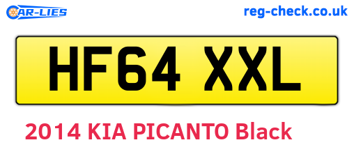 HF64XXL are the vehicle registration plates.