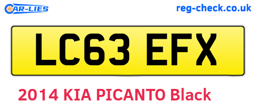 LC63EFX are the vehicle registration plates.