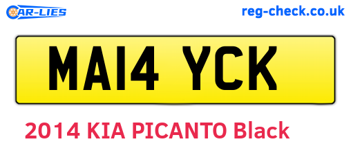 MA14YCK are the vehicle registration plates.