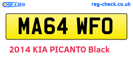 MA64WFO are the vehicle registration plates.