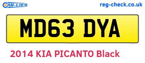MD63DYA are the vehicle registration plates.