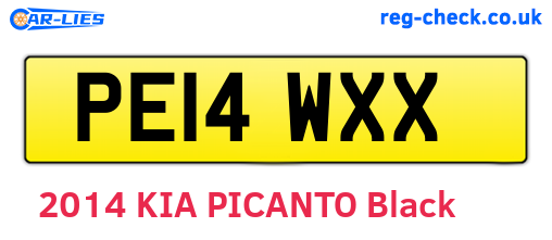 PE14WXX are the vehicle registration plates.
