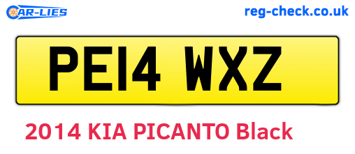 PE14WXZ are the vehicle registration plates.