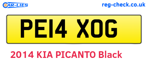 PE14XOG are the vehicle registration plates.