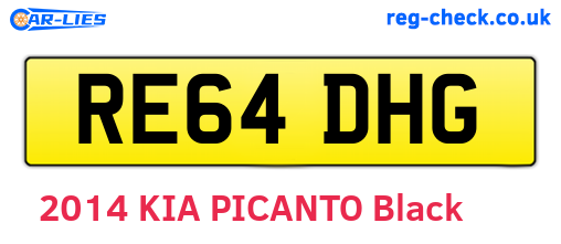 RE64DHG are the vehicle registration plates.
