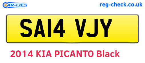 SA14VJY are the vehicle registration plates.