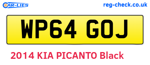 WP64GOJ are the vehicle registration plates.