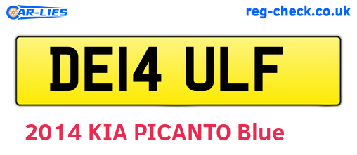 DE14ULF are the vehicle registration plates.