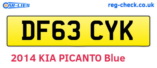 DF63CYK are the vehicle registration plates.