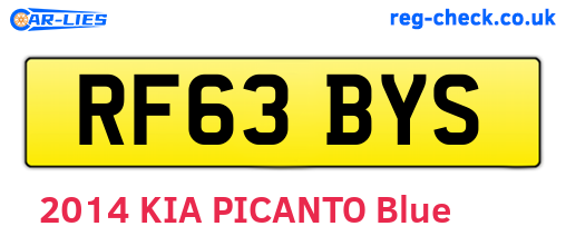 RF63BYS are the vehicle registration plates.
