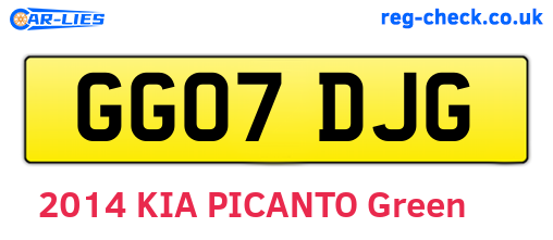 GG07DJG are the vehicle registration plates.