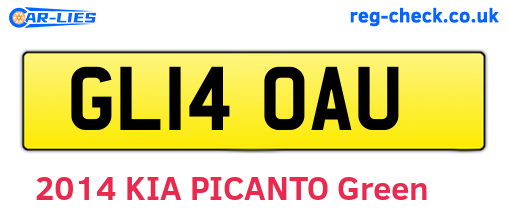 GL14OAU are the vehicle registration plates.