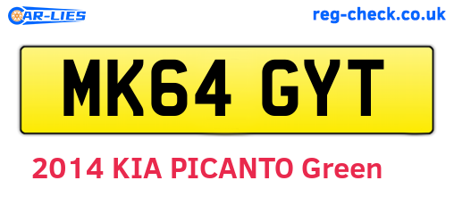 MK64GYT are the vehicle registration plates.