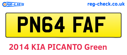 PN64FAF are the vehicle registration plates.