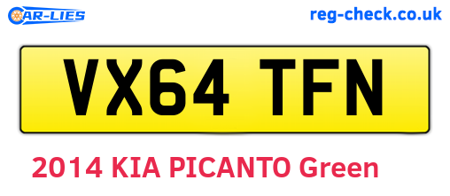 VX64TFN are the vehicle registration plates.