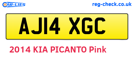 AJ14XGC are the vehicle registration plates.
