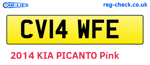 CV14WFE are the vehicle registration plates.