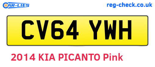 CV64YWH are the vehicle registration plates.