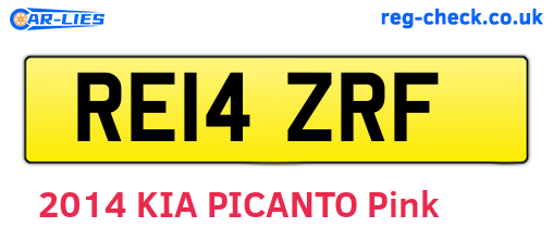 RE14ZRF are the vehicle registration plates.