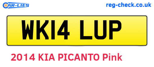 WK14LUP are the vehicle registration plates.