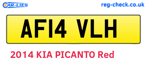 AF14VLH are the vehicle registration plates.
