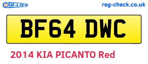 BF64DWC are the vehicle registration plates.