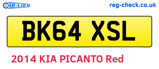 BK64XSL are the vehicle registration plates.