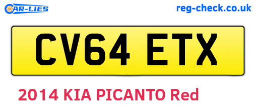 CV64ETX are the vehicle registration plates.