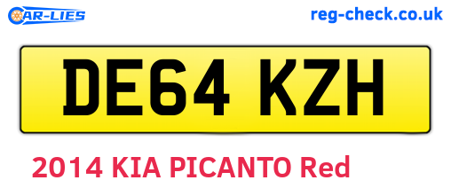 DE64KZH are the vehicle registration plates.