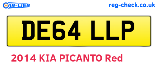 DE64LLP are the vehicle registration plates.