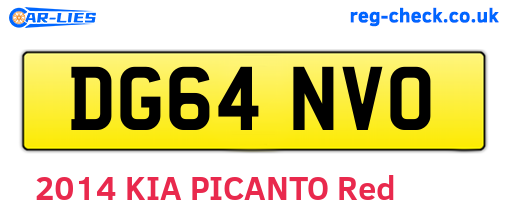 DG64NVO are the vehicle registration plates.