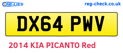DX64PWV are the vehicle registration plates.