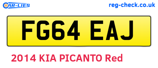 FG64EAJ are the vehicle registration plates.