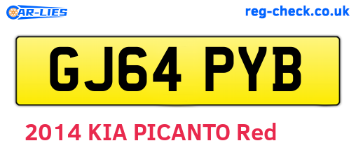 GJ64PYB are the vehicle registration plates.