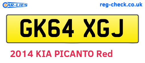 GK64XGJ are the vehicle registration plates.