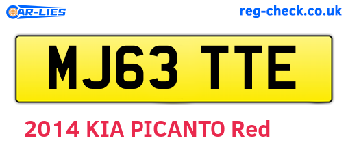 MJ63TTE are the vehicle registration plates.
