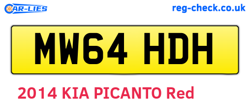MW64HDH are the vehicle registration plates.