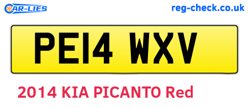 PE14WXV are the vehicle registration plates.