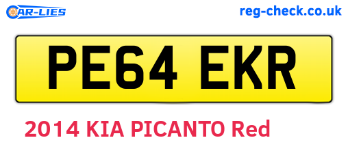 PE64EKR are the vehicle registration plates.