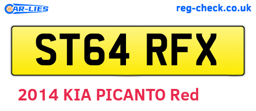 ST64RFX are the vehicle registration plates.