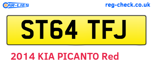 ST64TFJ are the vehicle registration plates.