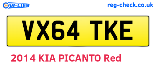 VX64TKE are the vehicle registration plates.